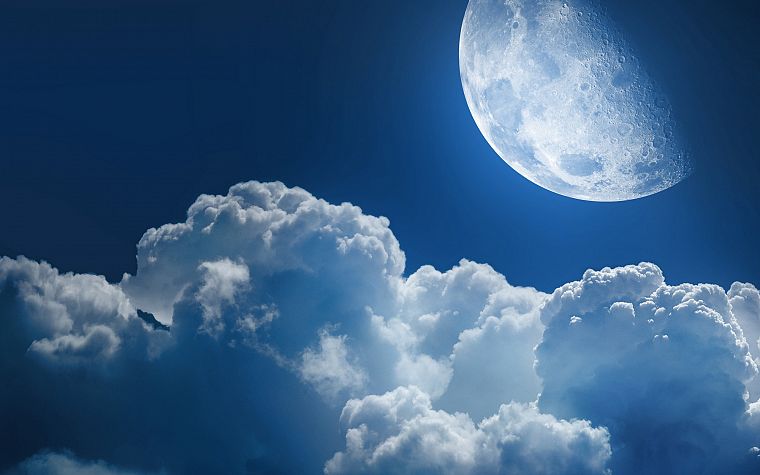 clouds, Moon, skyscapes - desktop wallpaper