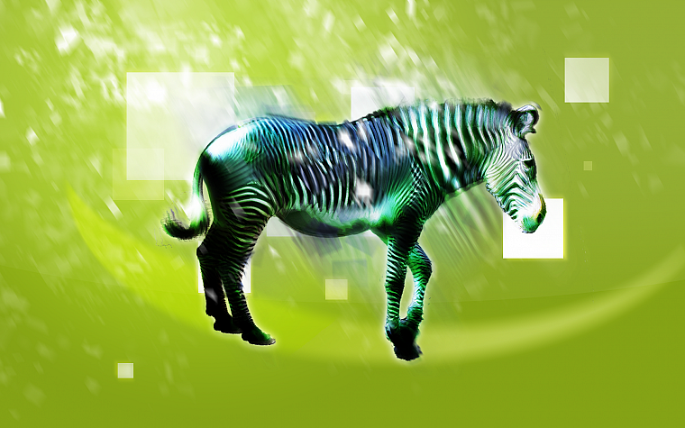 green, abstract, animals, zebras - desktop wallpaper