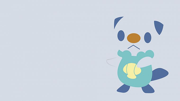 Pokemon, blue, minimalistic, vectors, Oshawott - desktop wallpaper