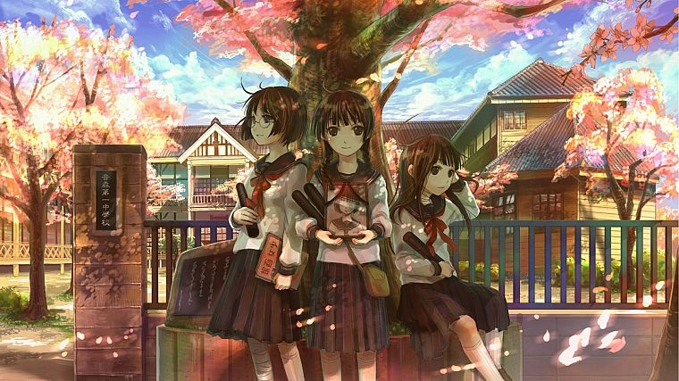 school uniforms, anime, manga, Fuji Choko, sailor uniforms - desktop wallpaper