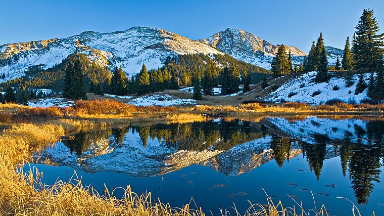 mountains, ponds, Colorado, reflections, Alpine - desktop wallpaper