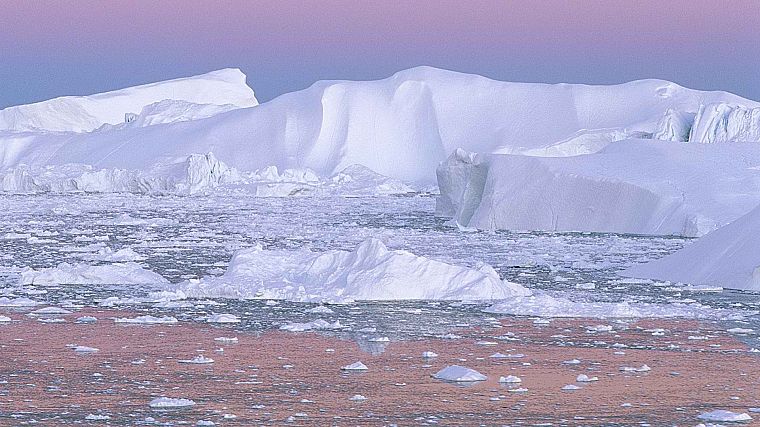 icebergs, bay, Greenland - desktop wallpaper
