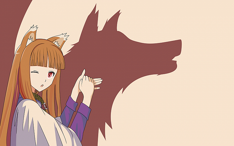 Spice and Wolf, Holo The Wise Wolf, vector art - desktop wallpaper