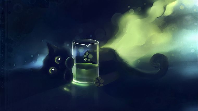 cats, Black Cat, DeviantART, artwork, kittens, Apofiss - desktop wallpaper