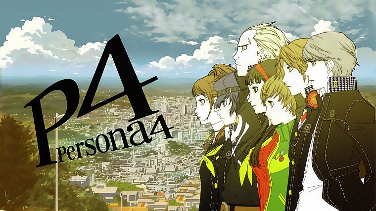 Persona series, Persona 4, Hanamura Yosuke, Narukami Yuu, Satonaka Chie, Shirogane Naoto, Amagi Yukiko, Kujikawa Rise, Tatsumi Kanji - desktop wallpaper