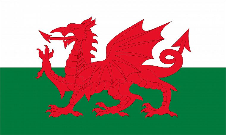 dragons, flags, Wales - desktop wallpaper