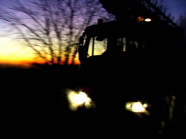 sunset, night, trucks, Hungary, roads, vehicles, Ray SchÃÂ¶nberger Photography - desktop wallpaper