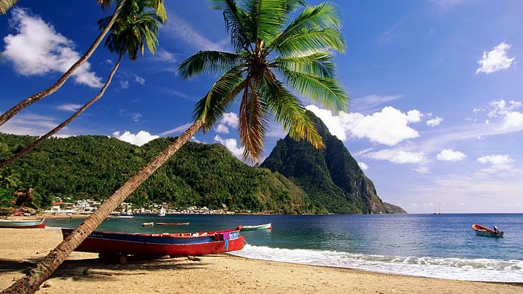 west, escape, boats, Caribbean, saint lucia, beaches - desktop wallpaper