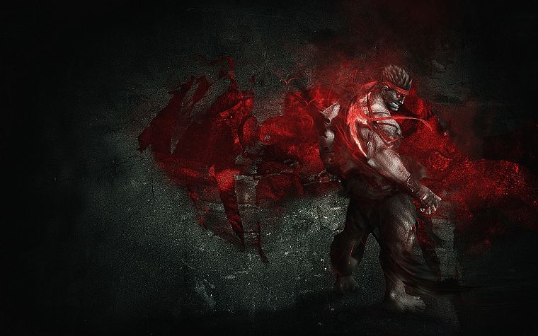 Ryu, Street Fighter IV, artwork, Evil Ryu - desktop wallpaper