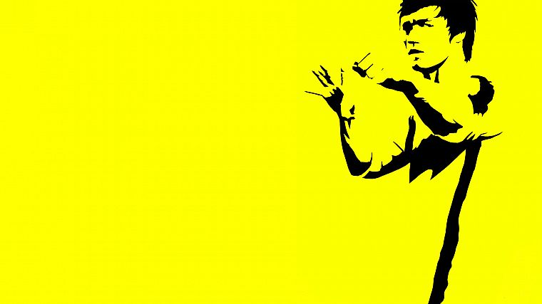 Bruce Lee, yellow - desktop wallpaper