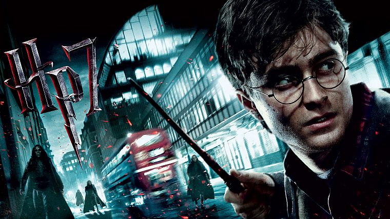 Harry Potter, Harry Potter and the Deathly Hallows, Daniel Radcliffe, men with glasses - desktop wallpaper