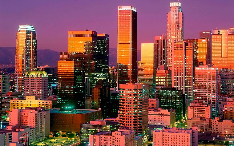 cityscapes, buildings, downtown, Los Angeles, HDR photography - desktop wallpaper