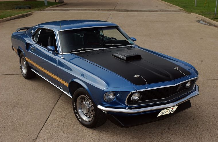 muscle cars, vehicles, Ford Mustang, 1969 Ford Mustang Mach 1, 427 Cobra Jet Engine - desktop wallpaper