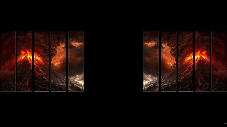 mountains, volcanoes, Mordor - desktop wallpaper