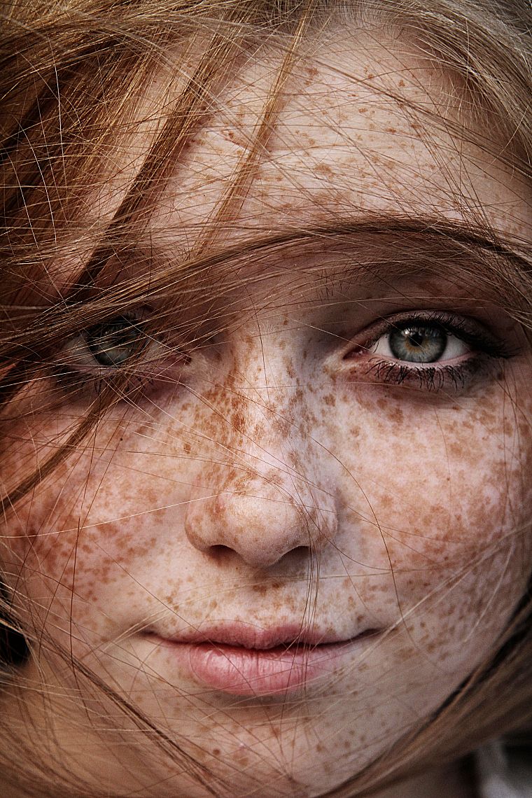 women, redheads, freckles - desktop wallpaper