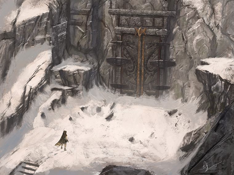 snow, Tomb Raider, Lara Croft, fantasy art, artwork - desktop wallpaper