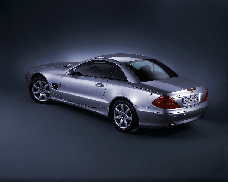cars, silver, vehicles, Mercedes-Benz SL 350, Mercedes-Benz, rear angle view - desktop wallpaper