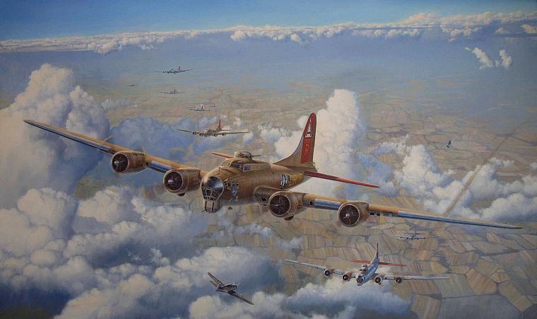 aircraft, bomber, World War II, artwork, vehicles - desktop wallpaper