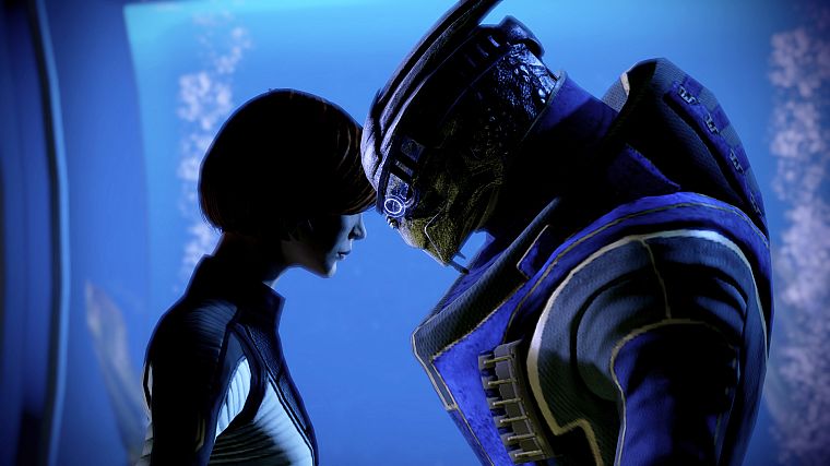 video games, Mass Effect, Garrus Vakarian, FemShep, Commander Shepard - desktop wallpaper