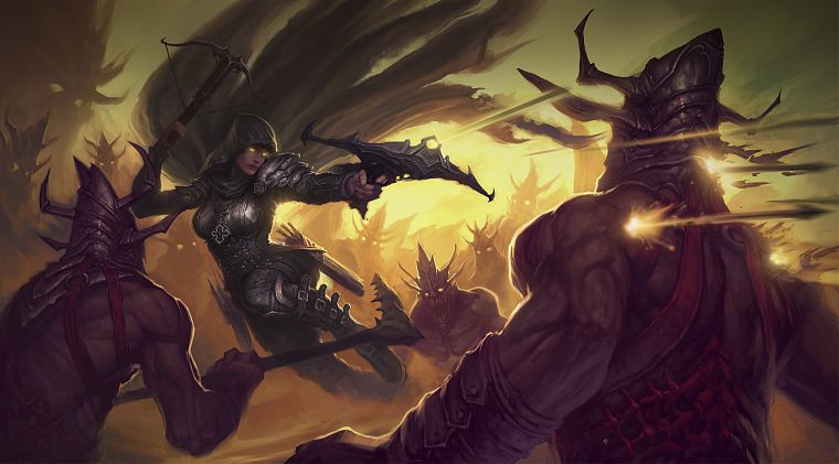 fantasy art, Demon Hunter, Diablo III - desktop wallpaper