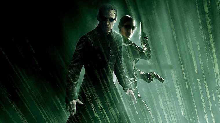 movies, Neo, Matrix, Trinity, Keanu Reeves, Carrie-Anne Moss - desktop wallpaper