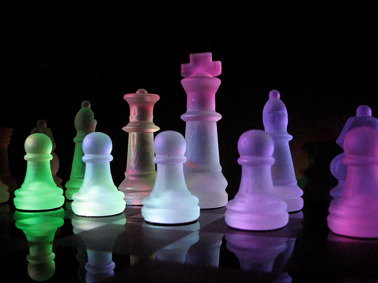 black, dark, glass, chess, rainbows, glass art - desktop wallpaper