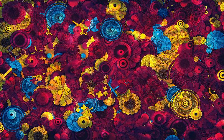 abstract, pattern, multicolor, vectors, circles, babies - desktop wallpaper
