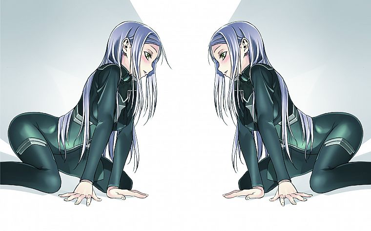 uniforms, blue hair, anime girls, uniform - desktop wallpaper