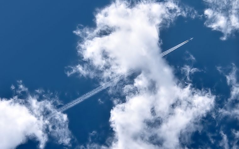 clouds, aircraft, vehicles, contrails, skyscapes, chemtrails - desktop wallpaper