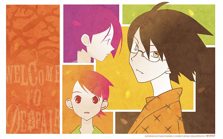 Sayonara Zetsubou Sensei, anime, Itoshiki Nozomu, Fuura Kafuka, Arai Chie - desktop wallpaper