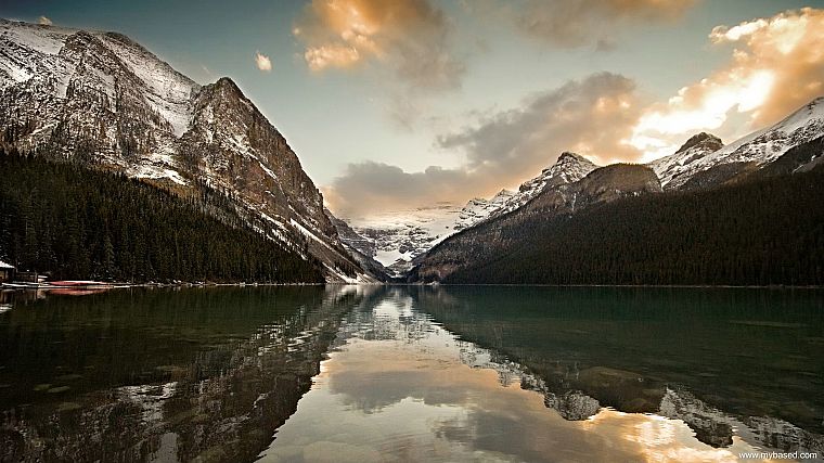 mountains, clouds, landscapes, reflections - desktop wallpaper