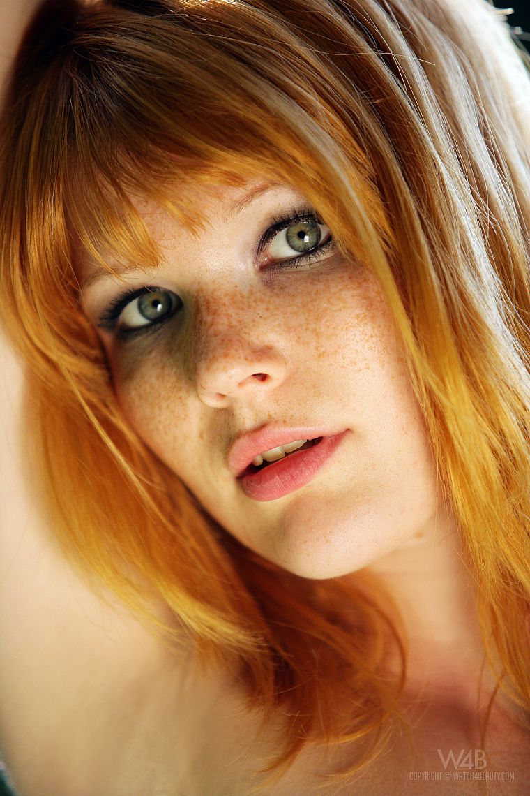 women, redheads, freckles, faces, Lynette - desktop wallpaper
