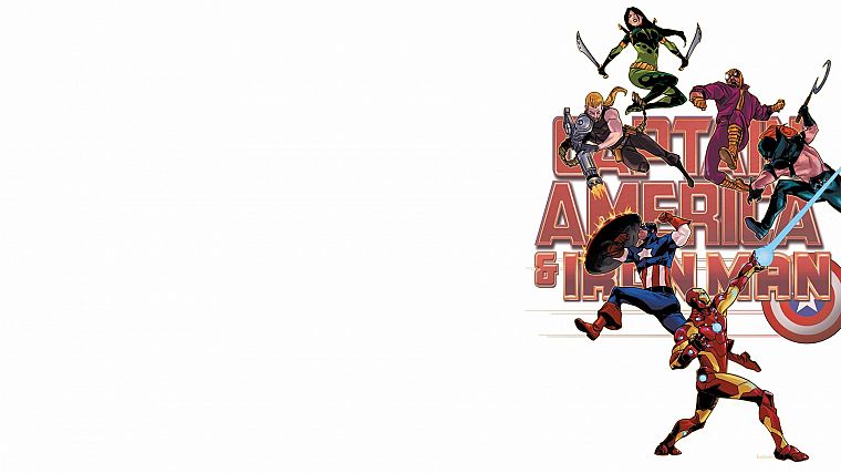 Iron Man, comics, Captain America - desktop wallpaper