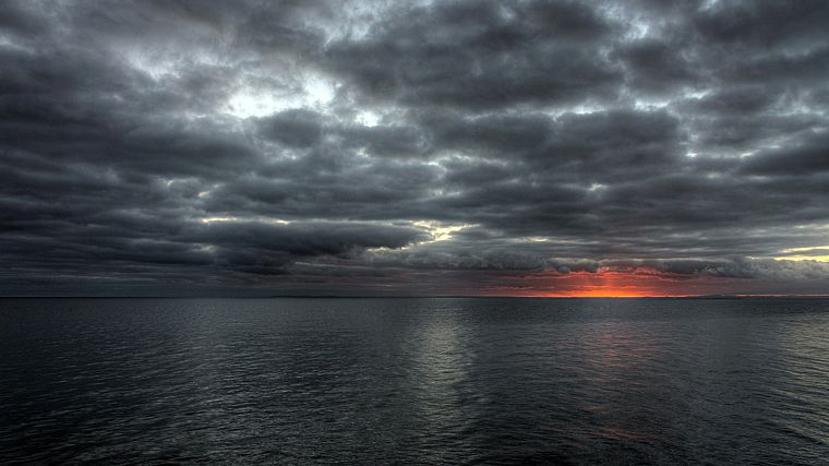 sunset, clouds, sea - desktop wallpaper