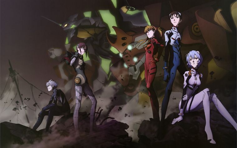 Ayanami Rei, Neon Genesis Evangelion, Ikari Shinji, Kaworu Nagisa, Makinami Mari Illustrious, Asuka Langley Soryu, EVAs - desktop wallpaper
