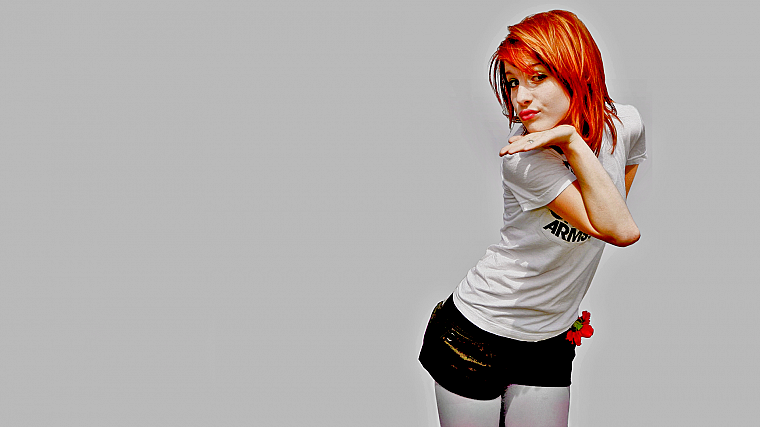 Hayley Williams, Paramore, music, redheads, simple background, white background - desktop wallpaper