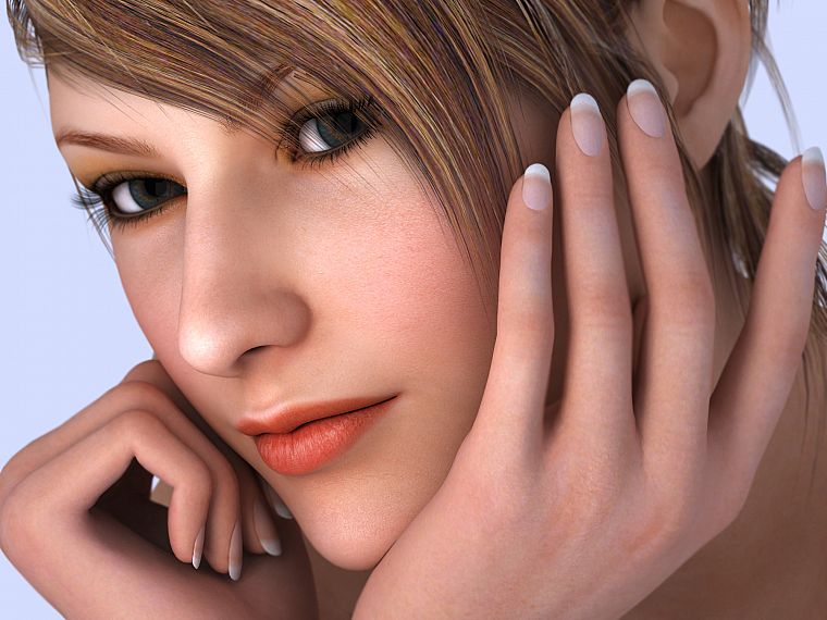 women, close-up, 3D view, CGI, 3D girls - desktop wallpaper