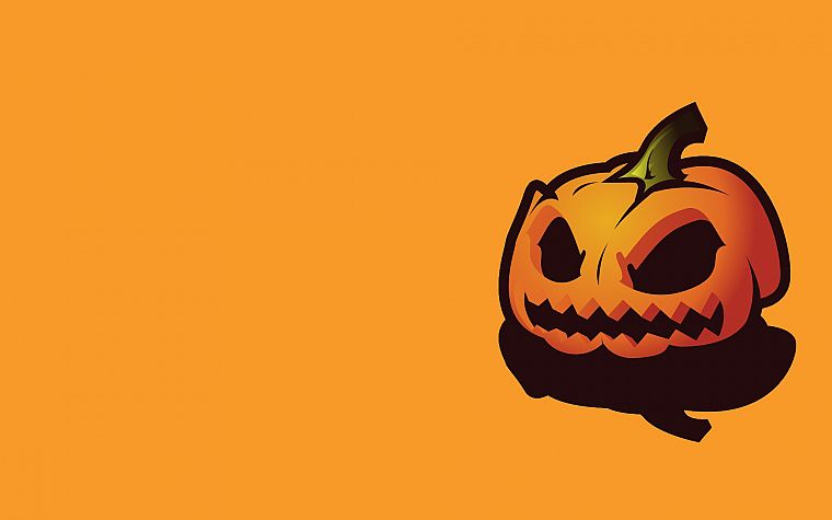 orange, Halloween, simple background, pumpkins - desktop wallpaper