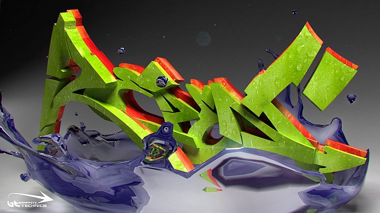 graffiti, 3D - desktop wallpaper