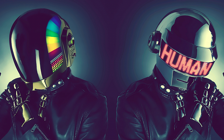 robots, Daft Punk, helmets, DJ - desktop wallpaper