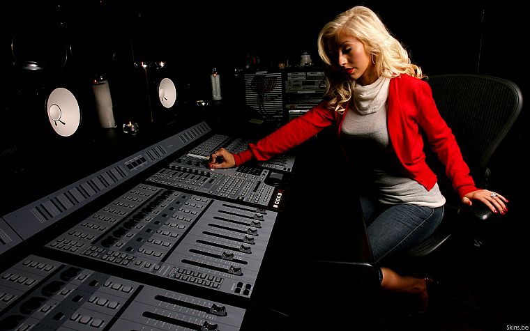 blondes, women, Christina Aguilera - desktop wallpaper