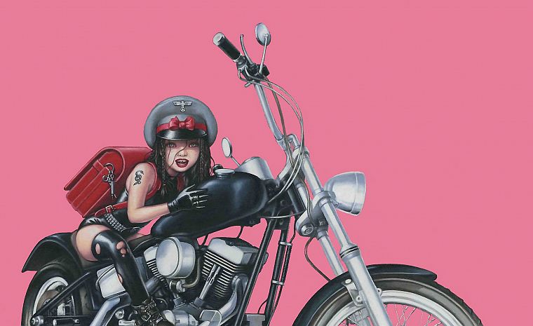 tattoos, biker, artwork, motorbikes - desktop wallpaper
