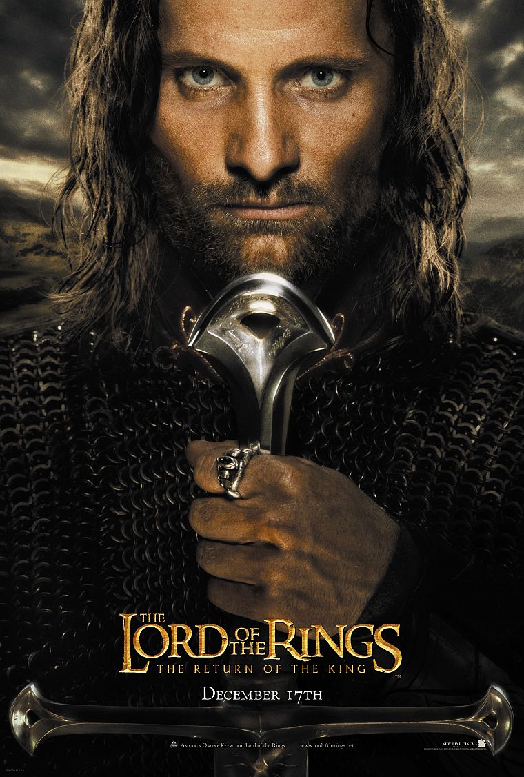movies, The Lord of the Rings, Aragorn, Viggo Mortensen, movie posters, posters, The Return of the King - desktop wallpaper