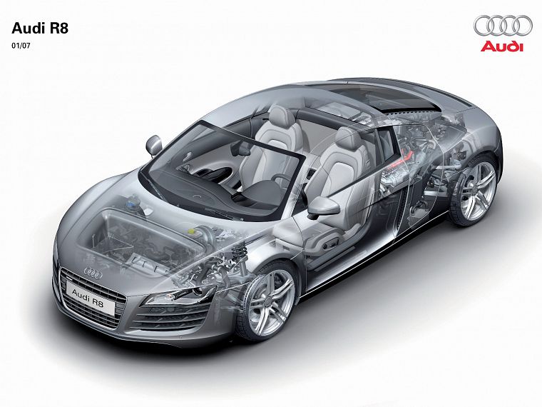cars, Audi R8, cutaway, German cars - desktop wallpaper