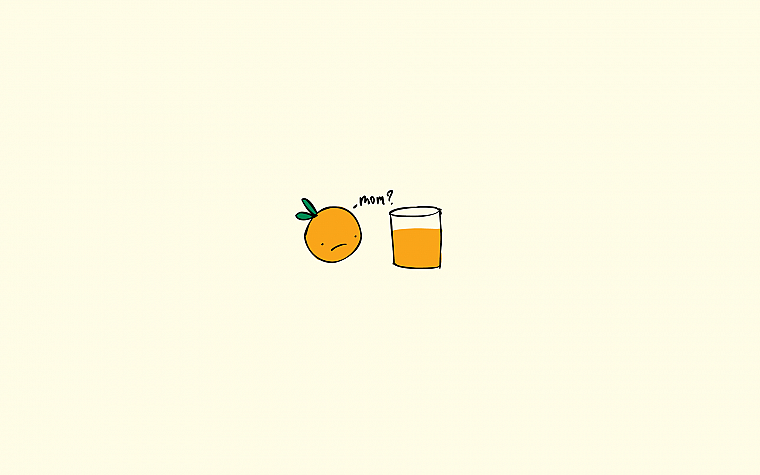 minimalistic, comics, funny, oranges, orange juice - desktop wallpaper