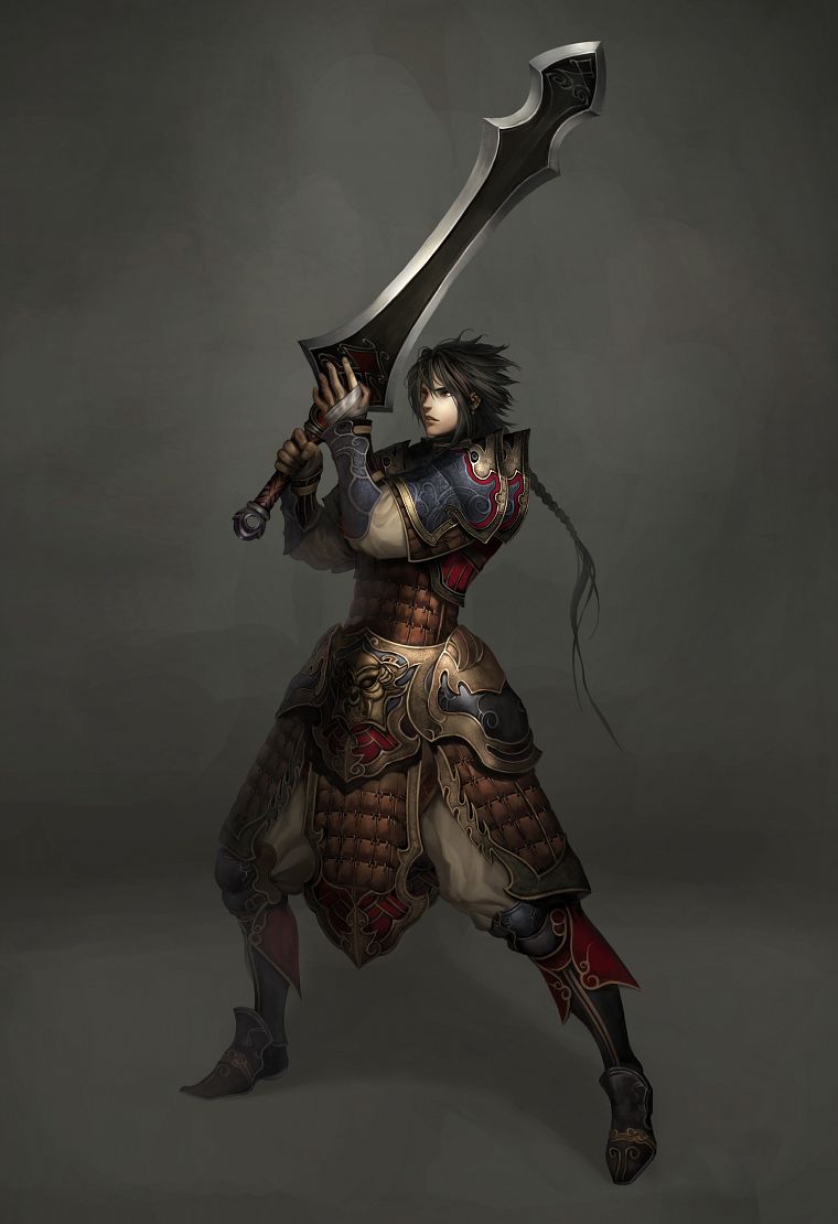 weapons, fantasy art, armor, Zack Fair, swords, swordman - desktop wallpaper