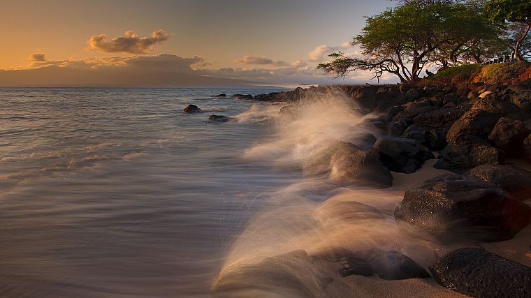 waves, Hawaii, beaches - desktop wallpaper