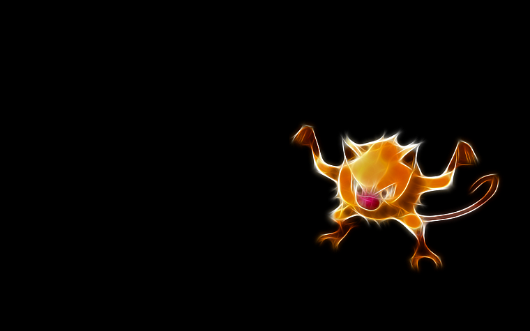 Pokemon, simple background, black background, Mankey - desktop wallpaper