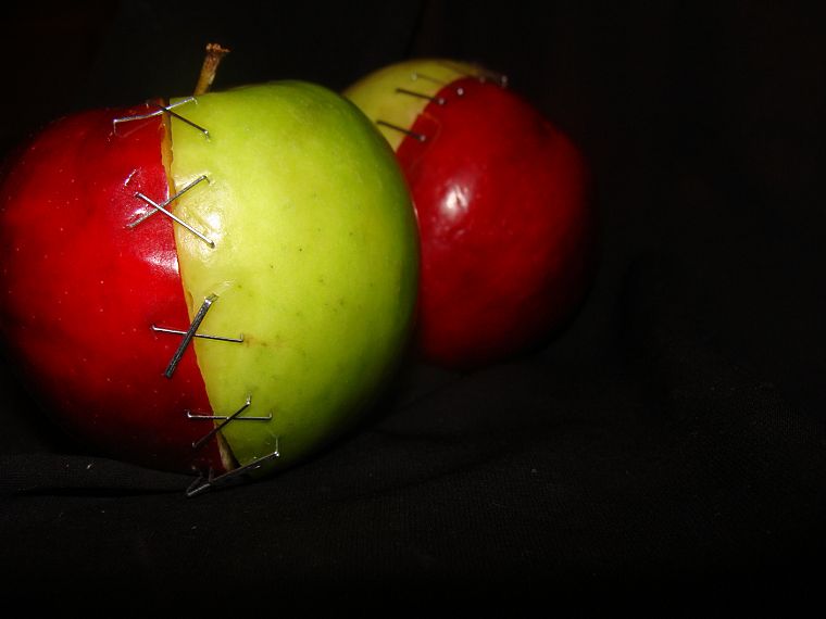 apples, photo manipulation - desktop wallpaper