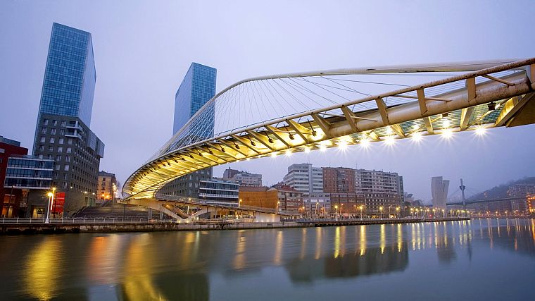 bridges, Spain, Bilbao - desktop wallpaper